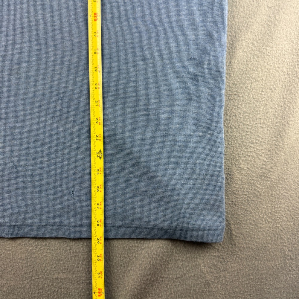 LL Bean Henley Shirt Men's 2XL Blue Traditional Fit Waffle Knit Long Sleeve - Picture 8 of 9